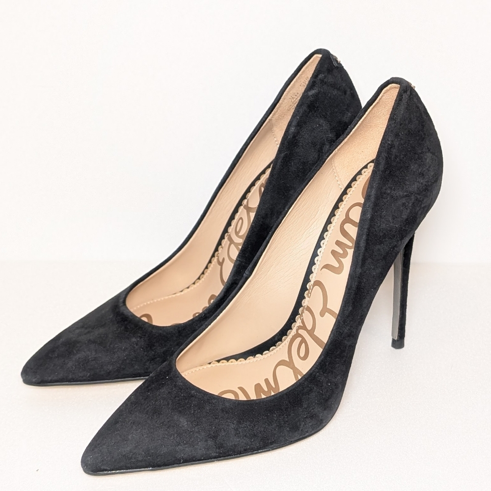 Sam Edelman Danna Pointed Toe Suede Pump in Black